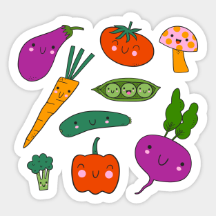 Veggie Collage Sticker